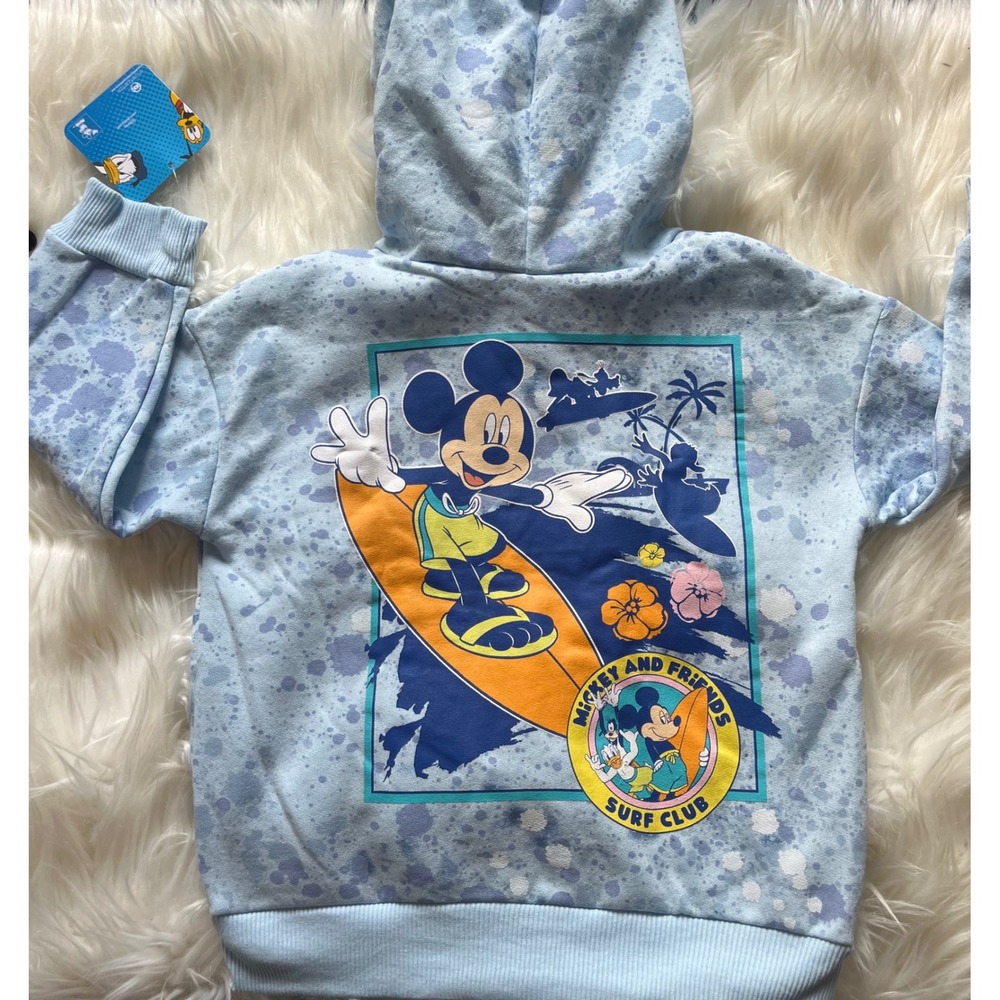 NWT Mickey Mouse Blue Paint Splatter Hoodie 3T